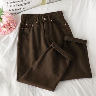 Buy PUYE - Plain Straight Leg Jeans in 