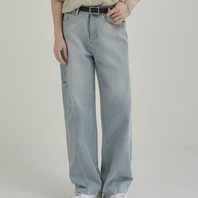 DAZO Studios-Mid Rise Washed Straight Leg Jeans