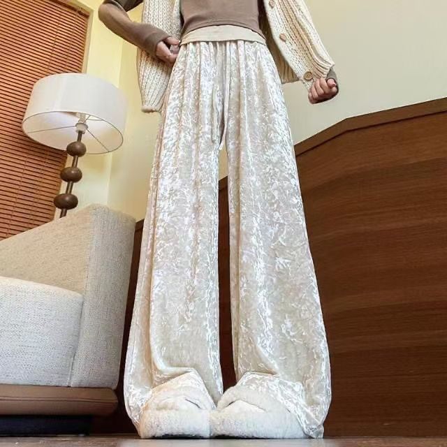 Cloud Nine-High Rise Velvet Wide Leg Pants