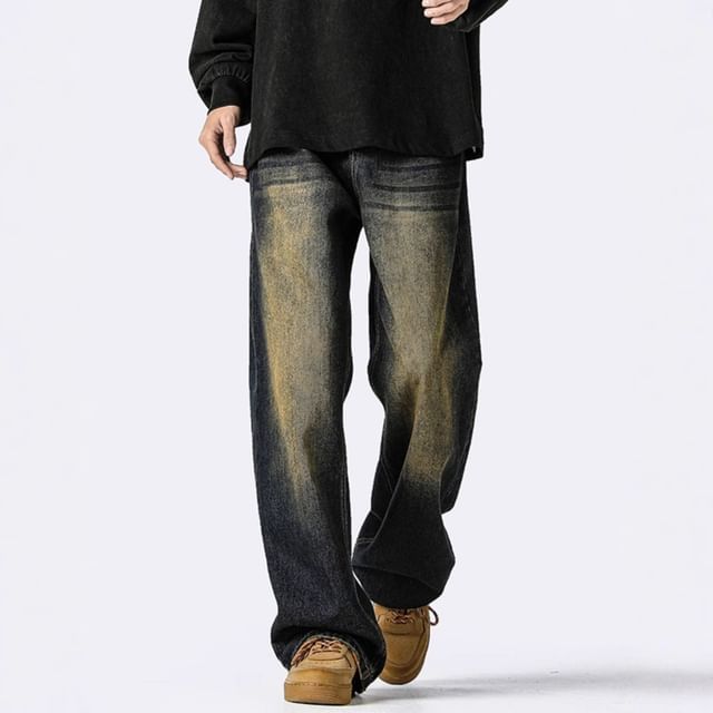 WidoWilder-High Waist Washed Wide Leg Jeans