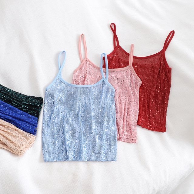 Pinatra-Sequined Camisole Top