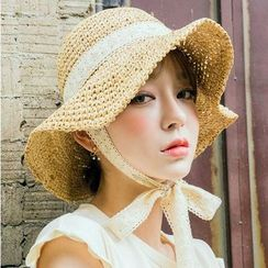 FROME - Lace Straw Sun Hat FROME - Lace Straw Sun Hat