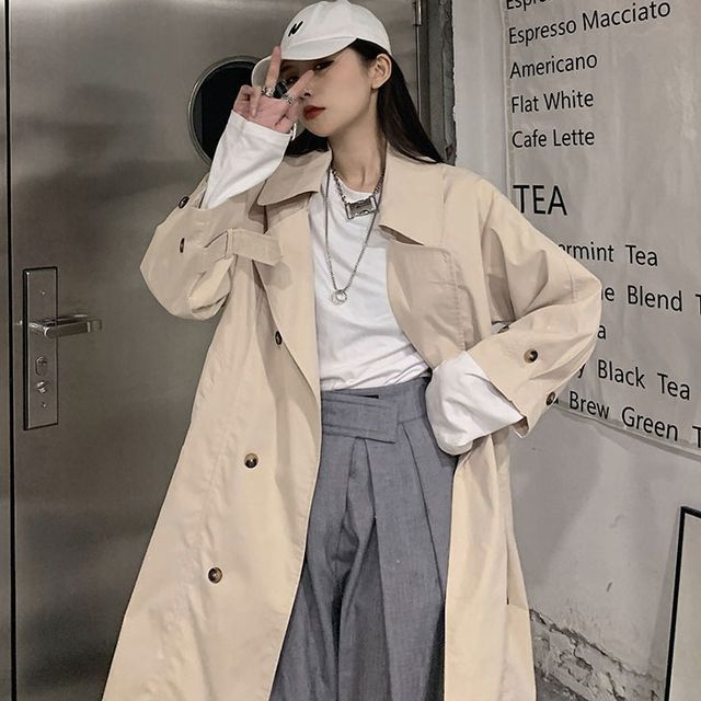 - Double-Breasted Trench Coat |