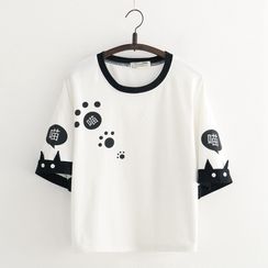 Cat Planet - 猫印花中袖T裇 Cat Planet - 猫印花中袖T裇