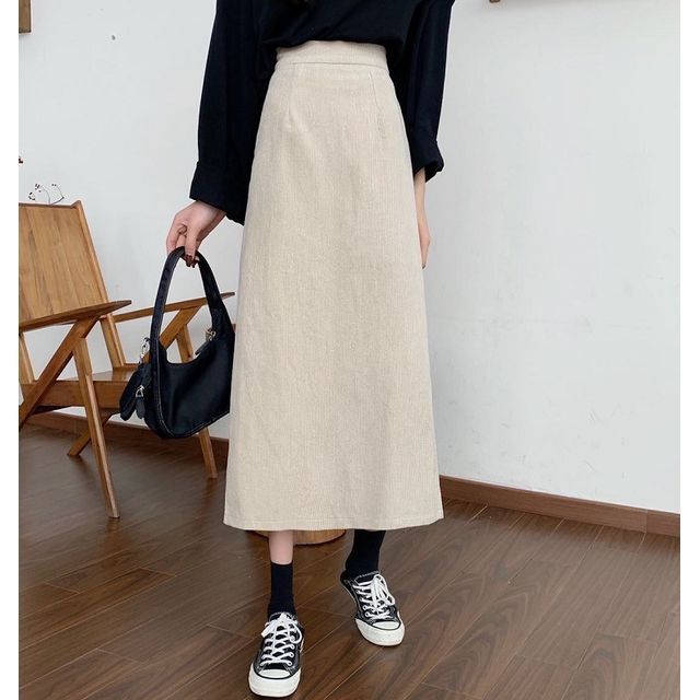 Shinobu - Midi A-Line Skirt | YesStyle