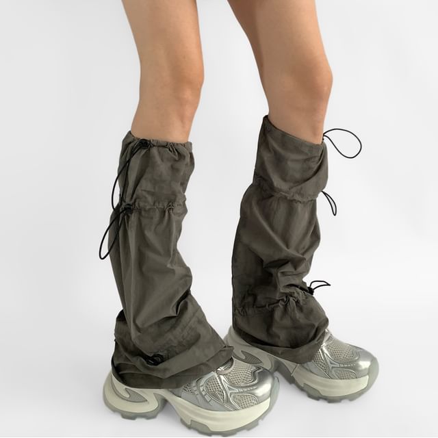 Desperim-Plain Drawstring Leg Warmers