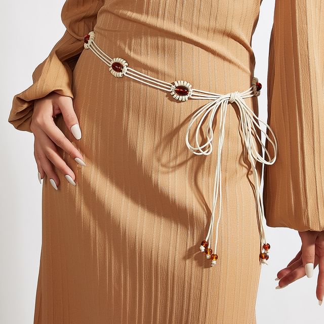 Rofuka-Beaded Cord Belt