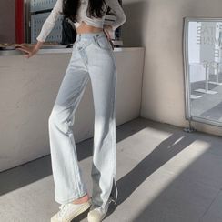 Jolly Club - Slit-Hem Wide-Leg Jeans Jolly Club - Slit-Hem Wide-Leg Jeans