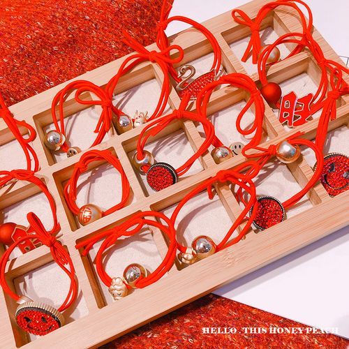 Hazy Beauty Red String Hair Tie YesStyle