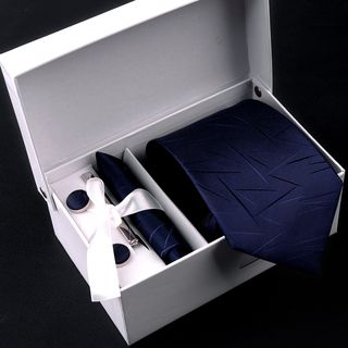Prodigy-Set de regalo corbata con nudo mancuernas pañuelo de bolsillo pasador de corbata