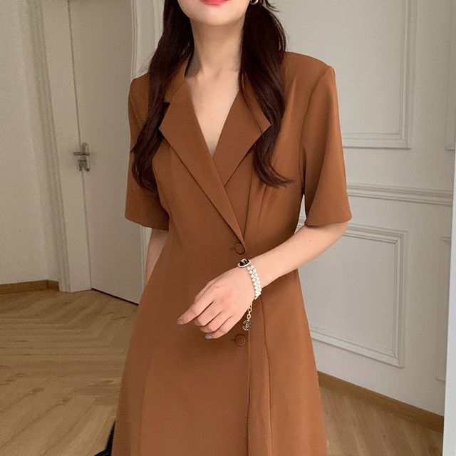 slim fit dress slacks Designer Draped Sleeved White Blazer Dress Extra Large / Crepe main image 0