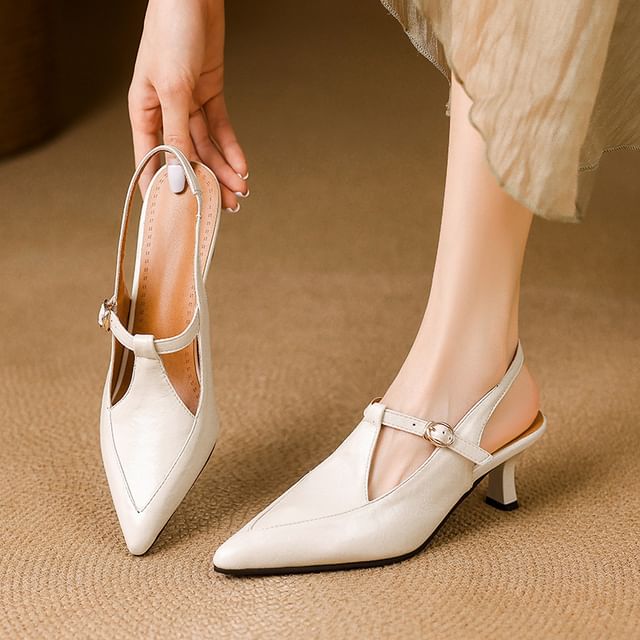 Cinnabelle-High Heel Buckled Slingback Sandals