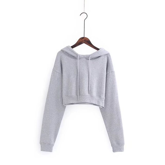 plain cropped hoodie