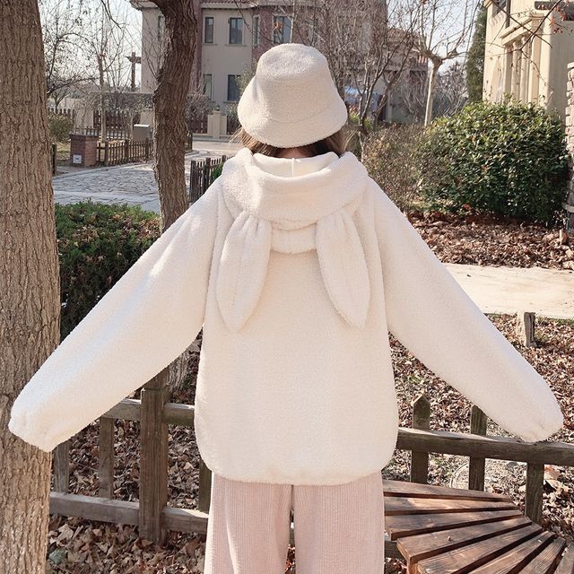 Glotto - Rabbit Ear Hooded Zip-Up Jacket | YesStyle