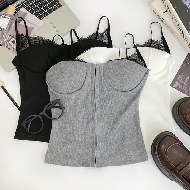 Iasia-Panel Lace Cami Top