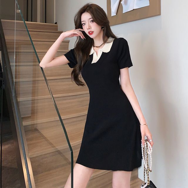 knee length dresses for ladies Lukea Long Sleeve Mini Dress | Black | Womens