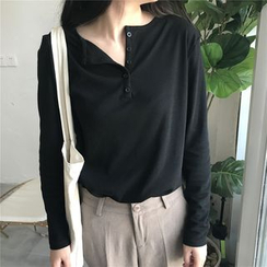 MELLO - 长袖扣领T裇 MELLO - 长袖扣领T裇