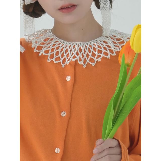 Rofuka-Faux Pearl Decoration Collar