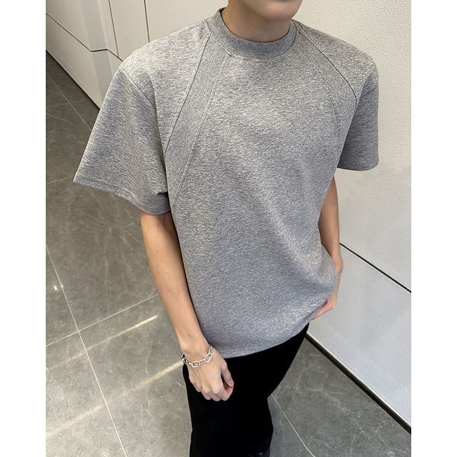 Plummie-Short-Sleeve Crew Neck Plain T-Shirt