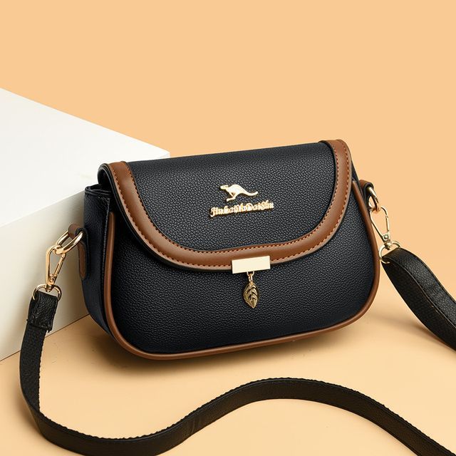 Mayanne - Genuine Leather Asymmetrical Flap Crossbody Bag