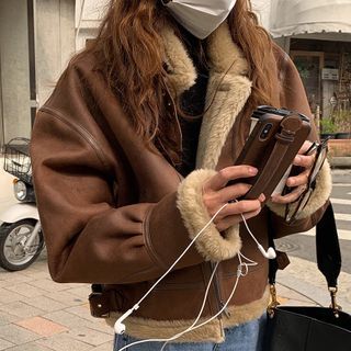 fleece lined biker jacket