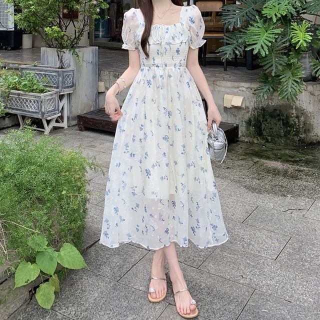 knee length dresses for ladies Elegant Shirred Waist Maxi A Line Dress  Elonnashop