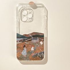 Floral Plaid Panel Phone Case - Apple iPhone 16 Pro Max / 16 Pro / 16 Plus / 16 / 15 Pro Max / 15 Pro / 15 Plus / 15 / 14 Pro Max / 14 Pro / 14 Plus / 14 / SE / 13 Pro Max / 13 Pro / 13