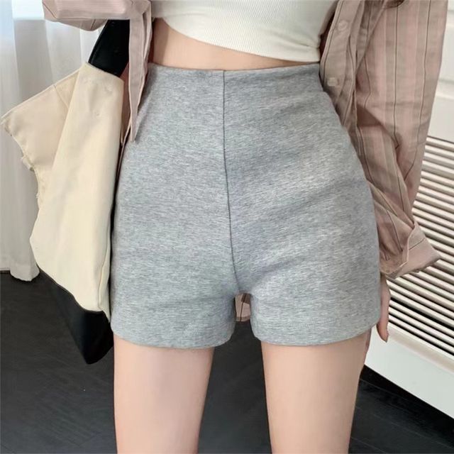 Everose-High Waist Plain Bike Shorts