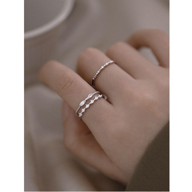 pexrl jewelry-Sterling Silver Ring Layered Sterling Silver Ring