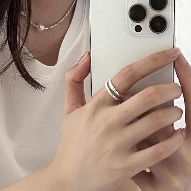 Dashiro-925 Sterling Silver Metal Open Ring