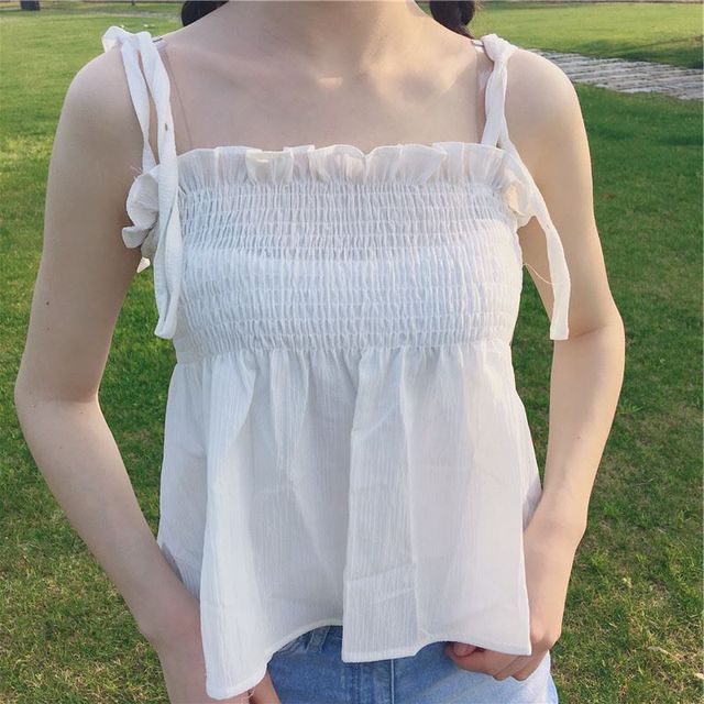 Everose-Ruffle Trim Camisole Top