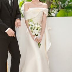 Sorali - Cold Shoulder A-Line Wedding Gown