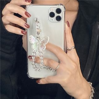 Chatarine Butterfly Hand Chain Transparent Phone Case Iphone 12 Pro Max 12 Pro 12 12 Mini 11 Pro Max 11 Pro 11 Se Xs Max Xs Xr X Se 2 8 8 Plus 7 7 Plus Yesstyle