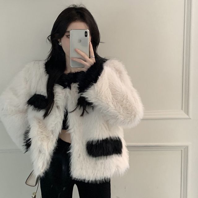 Magma-Two Tone Fluffy Jacket