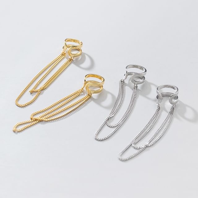 A-ROCH-Sterling Silver Chained Ear Cuff