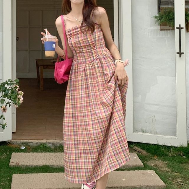 Plaid Dress Daisy Chain Midi Dress Daisy Street Shirred Drop Waist Maxi Dress In Blue Plaid Plaid Dress Daisy Chain Midi Dress Daisy Street Shirred Drop Waist Maxi Dress In Blue Plaid