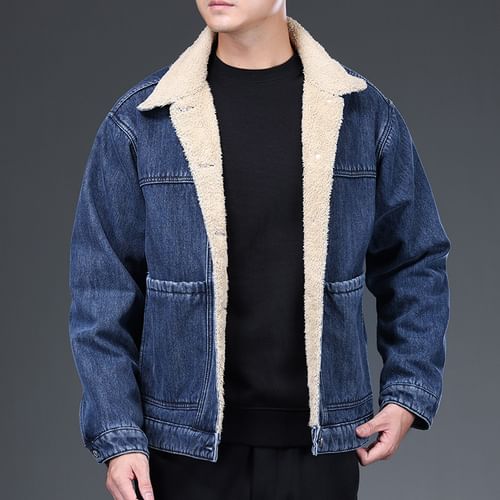 Collared hot sale fleece jacket