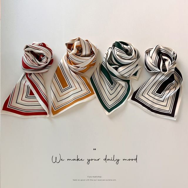 Frior-Striped Narrow Scarf