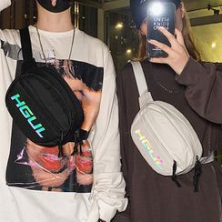 SUNMAN - Lettering Zip Sling Bag SUNMAN - Lettering Zip Sling Bag