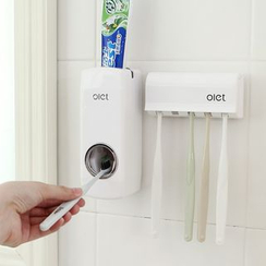 Lazy Corner - Set: Automatic Toothpaste Dispenser + Toothbrush Holder Lazy Corner - Set: Automatic Toothpaste Dispenser + Toothbrush Holder