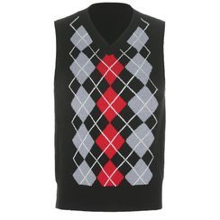 Cincine - V-Neck Argyle Knit Vest Cincine - V-Neck Argyle Knit Vest