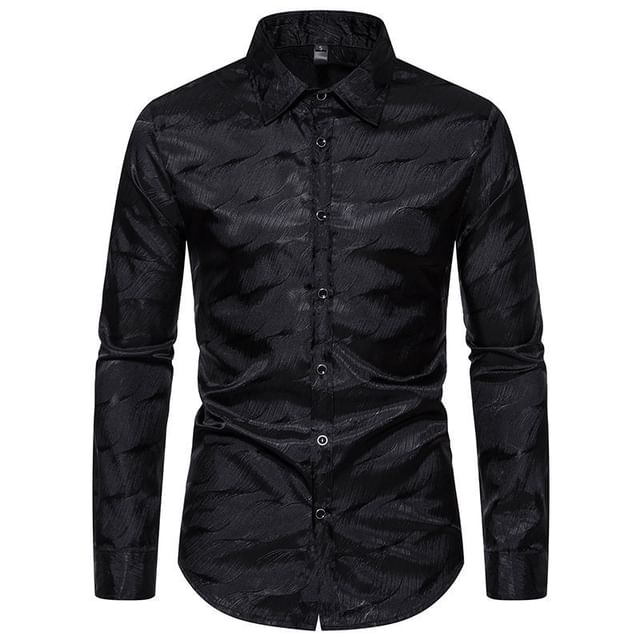 YIKES-Long-Sleeve Glossy Shirt