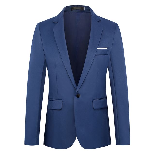 YIKES-Notch Lapel Two Tone Single Breasted Blazer