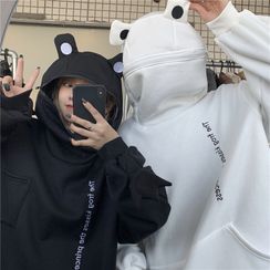 Ruidosa - Couple Matching Letter Printed Zipped Detail Hooded Pullover Ruidosa - Couple Matching Letter Printed Zipped Detail Hooded Pullover