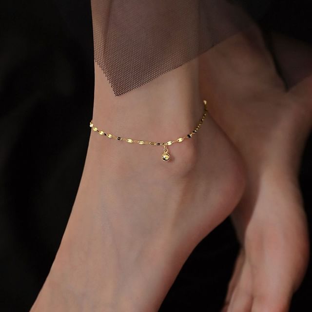 Hansha-925 Sterling Silver Metal Bell Anklet