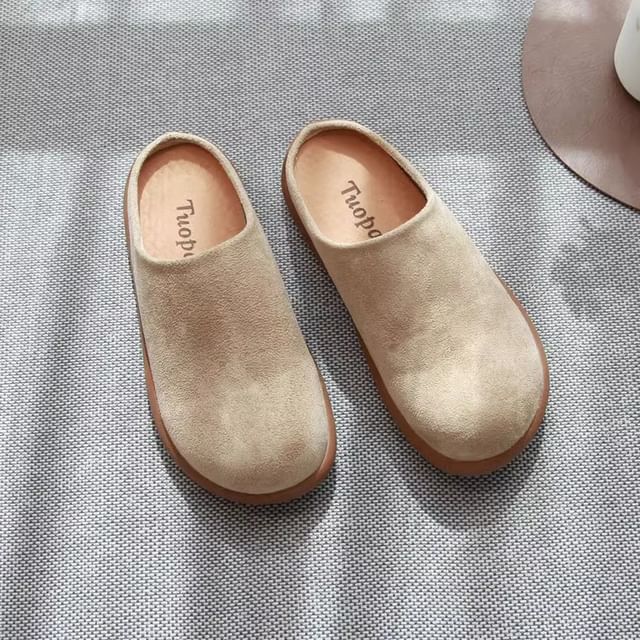 Freesia-Faux Leather Plain Mules