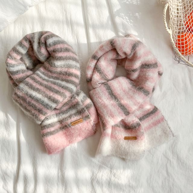 Frior-Striped Knit Scarf