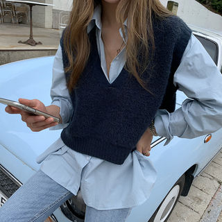 knit vest crop