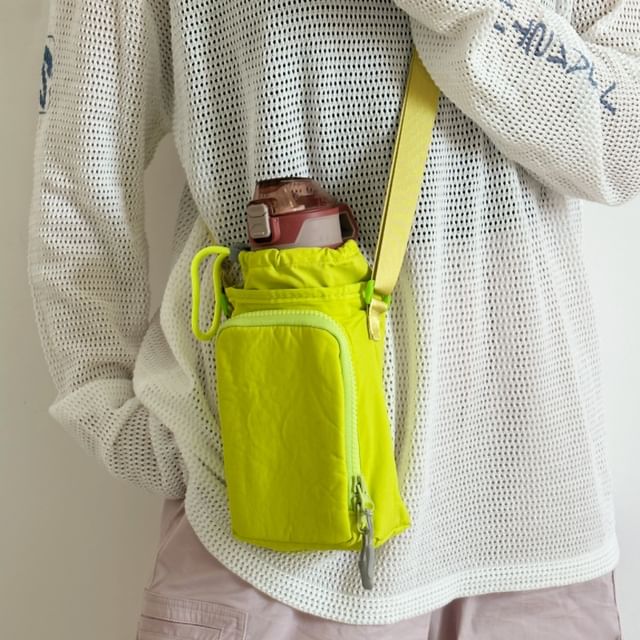 Hikuozy-Plain Drawstring Crossbody Bag