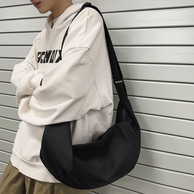 Melois-Nylon Plain Crossbody Bag